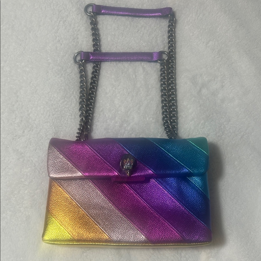 Kurt Geiger Kesington Metallic Rainbow Chevron Shoulder Bag
